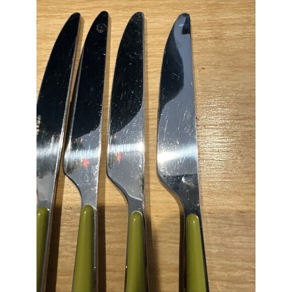 Fiesta Merengue Dinner Knife Flatware Lot of 5 Green Homer Laughlin 9” Retro - Picture 6 of 6
